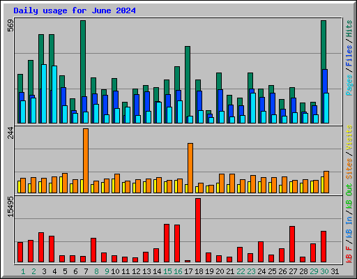 Daily usage for June 2024