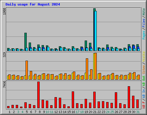 Daily usage for August 2024