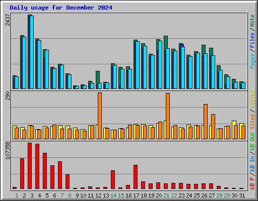 Daily usage for December 2024