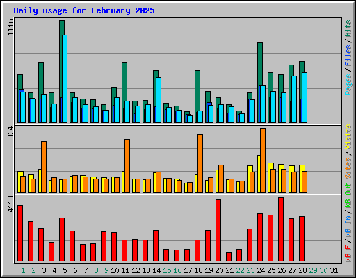 Daily usage for February 2025