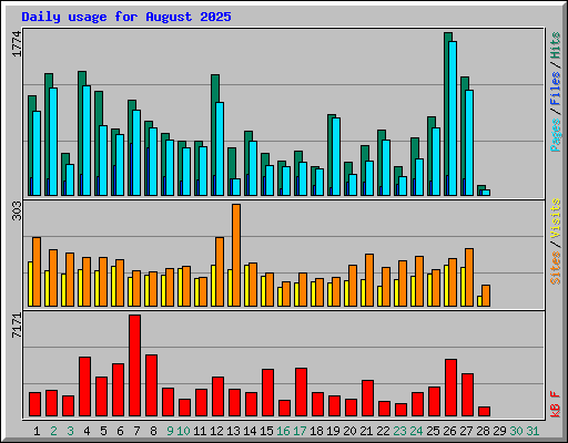 Daily usage for August 2025