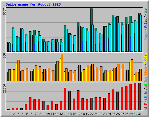 Daily usage for August 2026