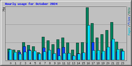 Hourly usage for October 2024