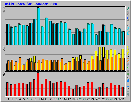 Daily usage for December 2025