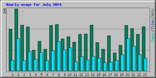 Hourly usage for July 2024