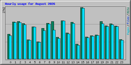 Hourly usage for August 2026